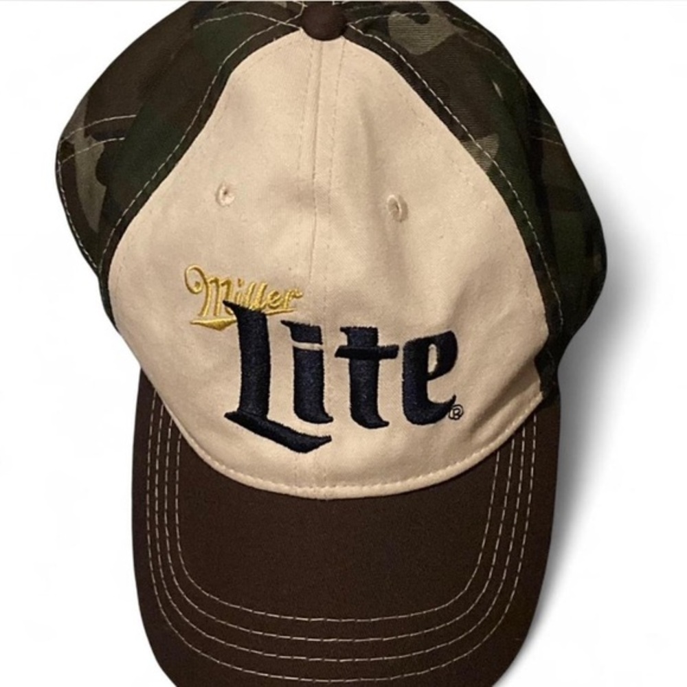 Miller Lite Embroidered Trucker Hat - Camo & Brown